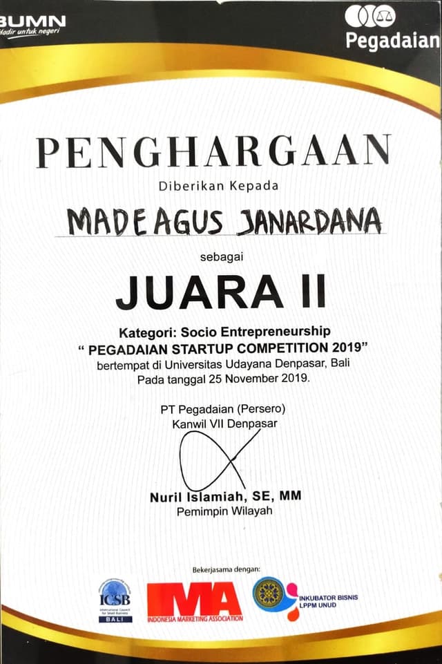 Juara II Pegadaian StartUp Competition