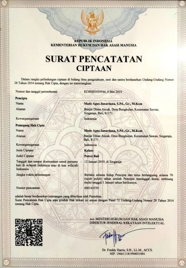 Surat Pencatatan Ciptaan Wajahplastik
