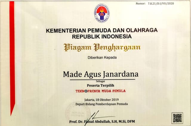 Finalis Teknopreneur Muda Kemenpora